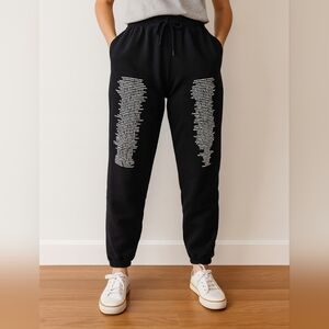 Taylor Swift Song Title Sweatpants – Medium Black Jerzees Nublend